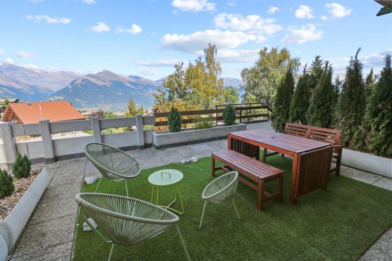 Superbe Appartement Avec Piscine Nendaz Exterior foto